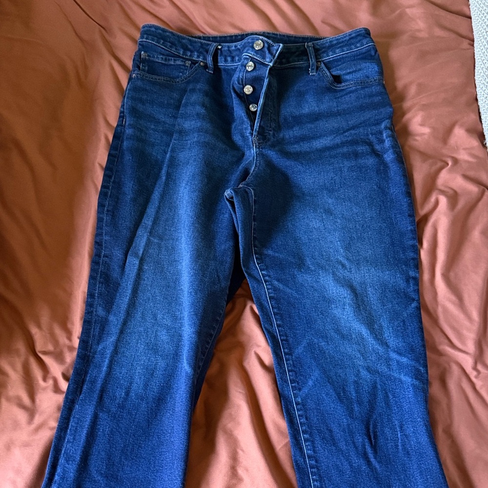 Express High Rise Dark Blue Women's Jeans